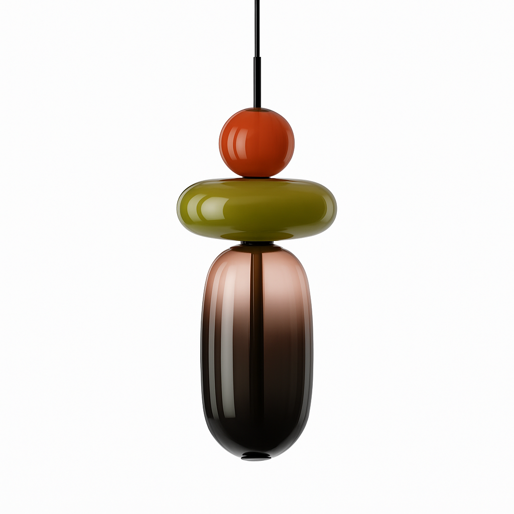 Suspension design en verre style pierres semi-précieuses Nemy - vue 17 sur 19