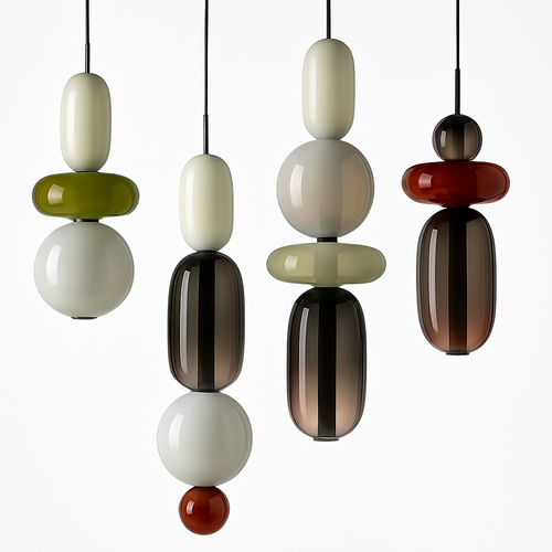 Suspension design en verre style pierres semi-précieuses Nemy - vue 20 sur 19