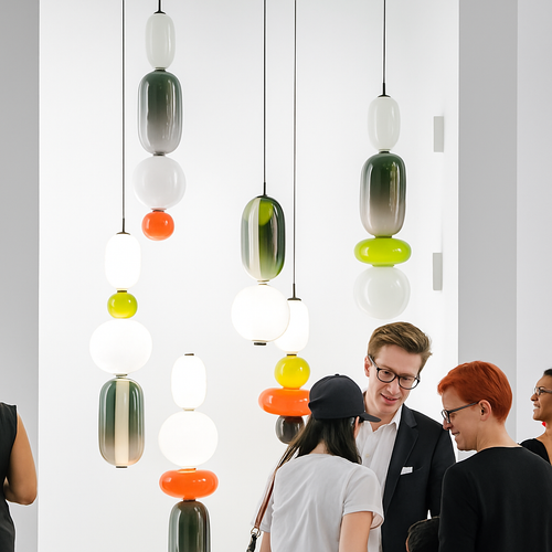 Suspension design en verre style pierres semi-précieuses Nemy - vue 5 sur 19