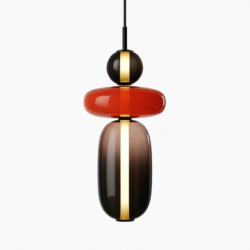 Suspension design en verre style pierres semi-précieuses Nemy - vue 8 sur 19