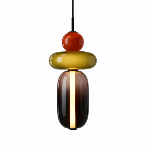 Suspension design en verre style pierres semi-précieuses Nemy - vue 9 sur 19