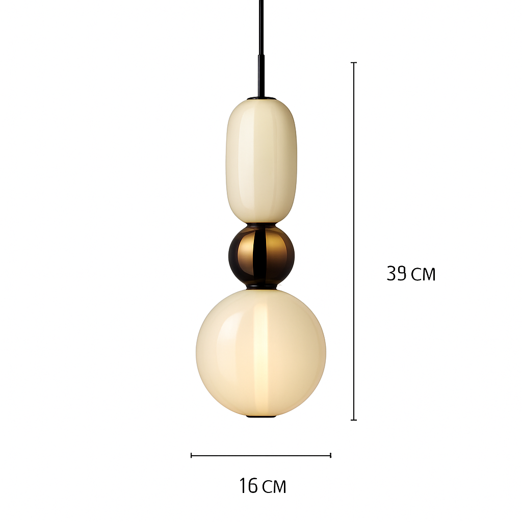 Suspension design en verre style pierres semi-précieuses Nemy - vue 10 sur 19
