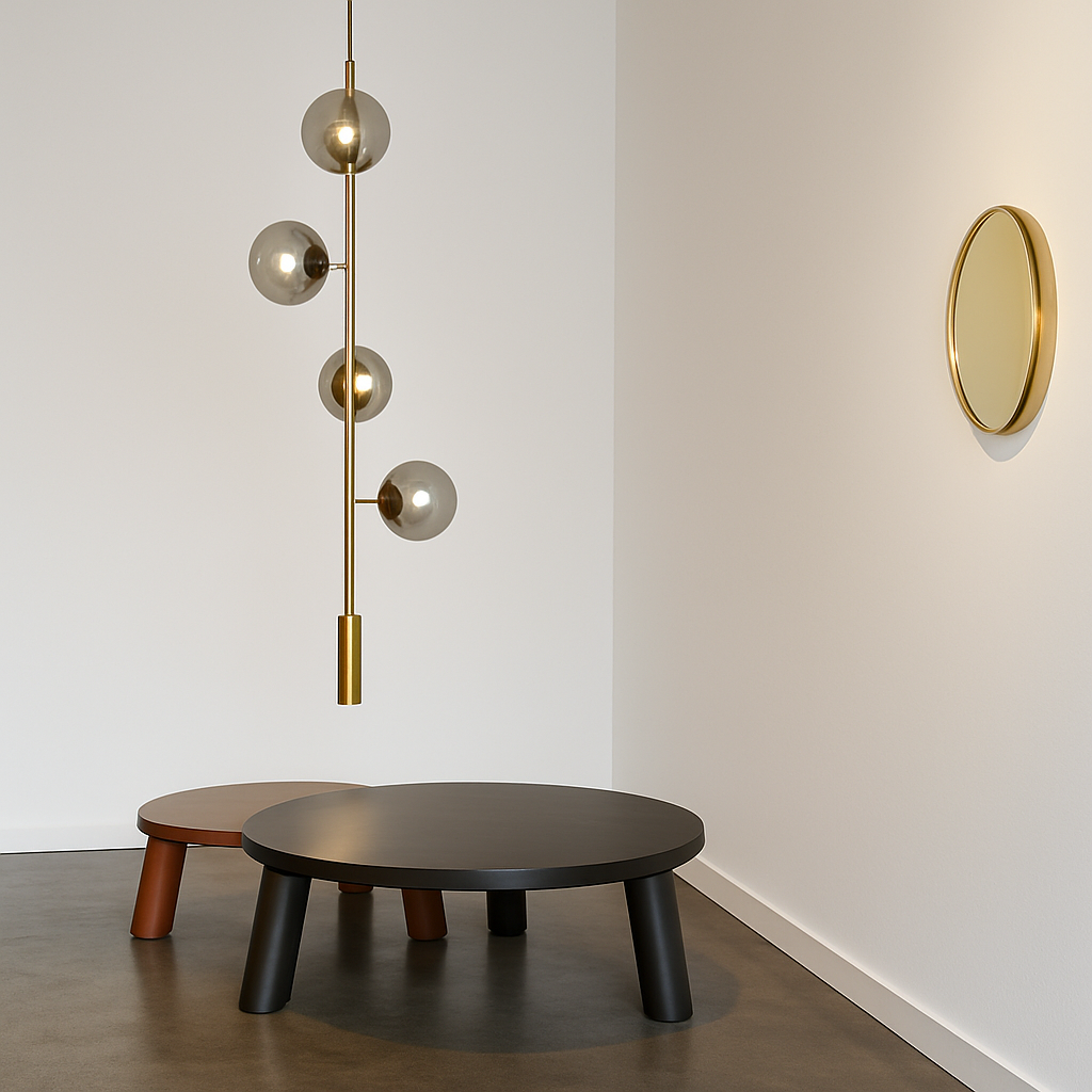 Suspension design LED allongée avec plusieurs abats-jour métal - vue 3 sur 6