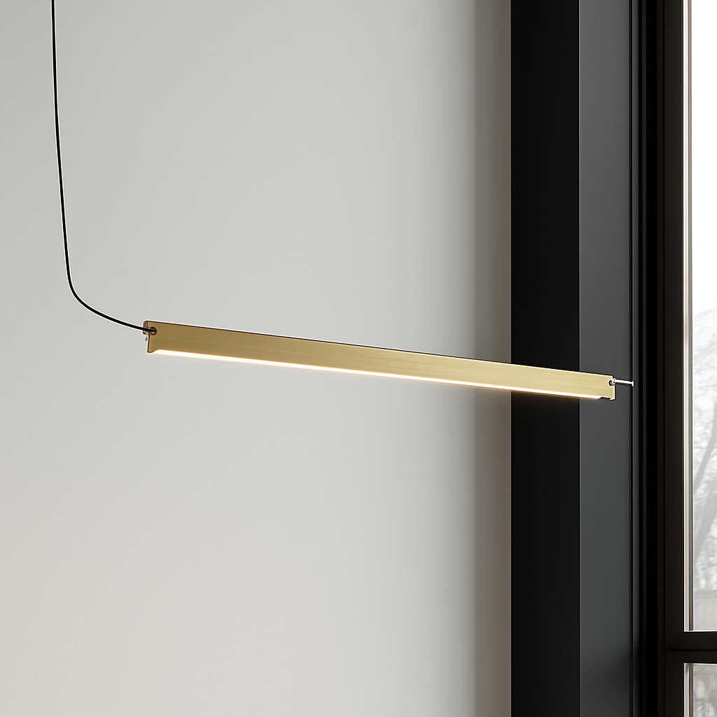 Suspension design à LED allongée en métal Loft - vue 3 sur 7