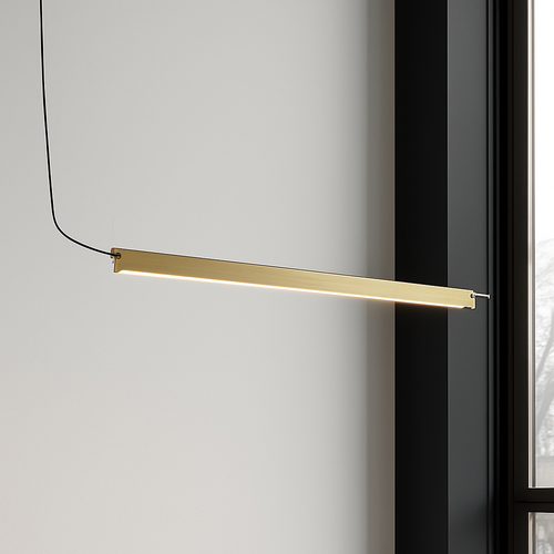 Suspension design à LED allongée en métal Loft - vue 4 sur 7