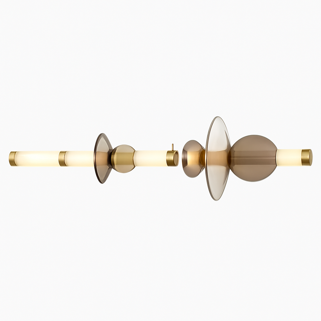 Suspension design à LED allongée en verre aux formes ovales Luxury - vue 3 sur 13
