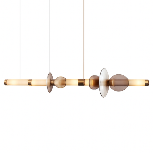 Suspension design à LED allongée en verre aux formes ovales Luxury - vue 13 sur 13