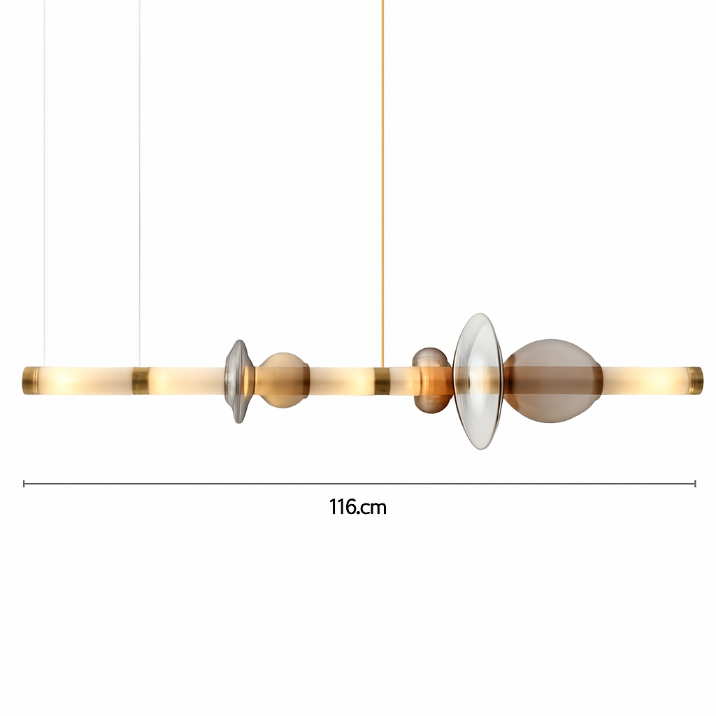 Suspension design à LED allongée en verre aux formes ovales Luxury - vue 13 sur 13