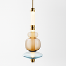 Suspension design à LED allongée en verre aux formes ovales Luxury