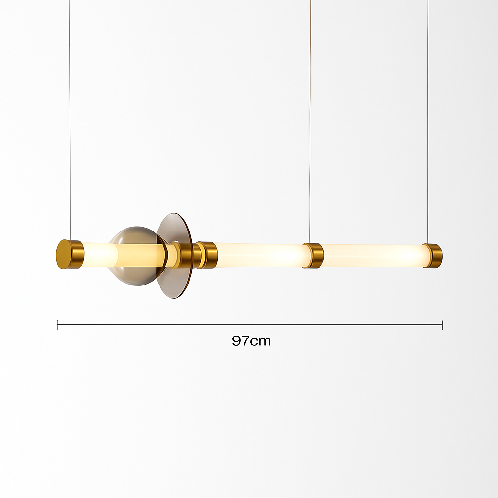 Suspension design à LED allongée en verre aux formes ovales Luxury - vue 6 sur 13