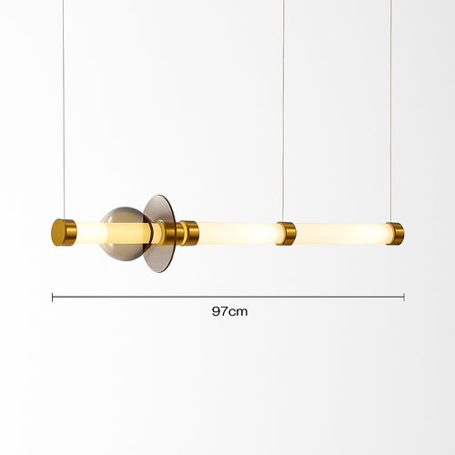 Suspension design à LED allongée en verre aux formes ovales Luxury - vue 7 sur 13