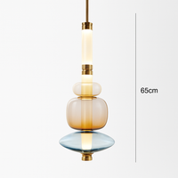 Suspension design à LED allongée en verre aux formes ovales Luxury
