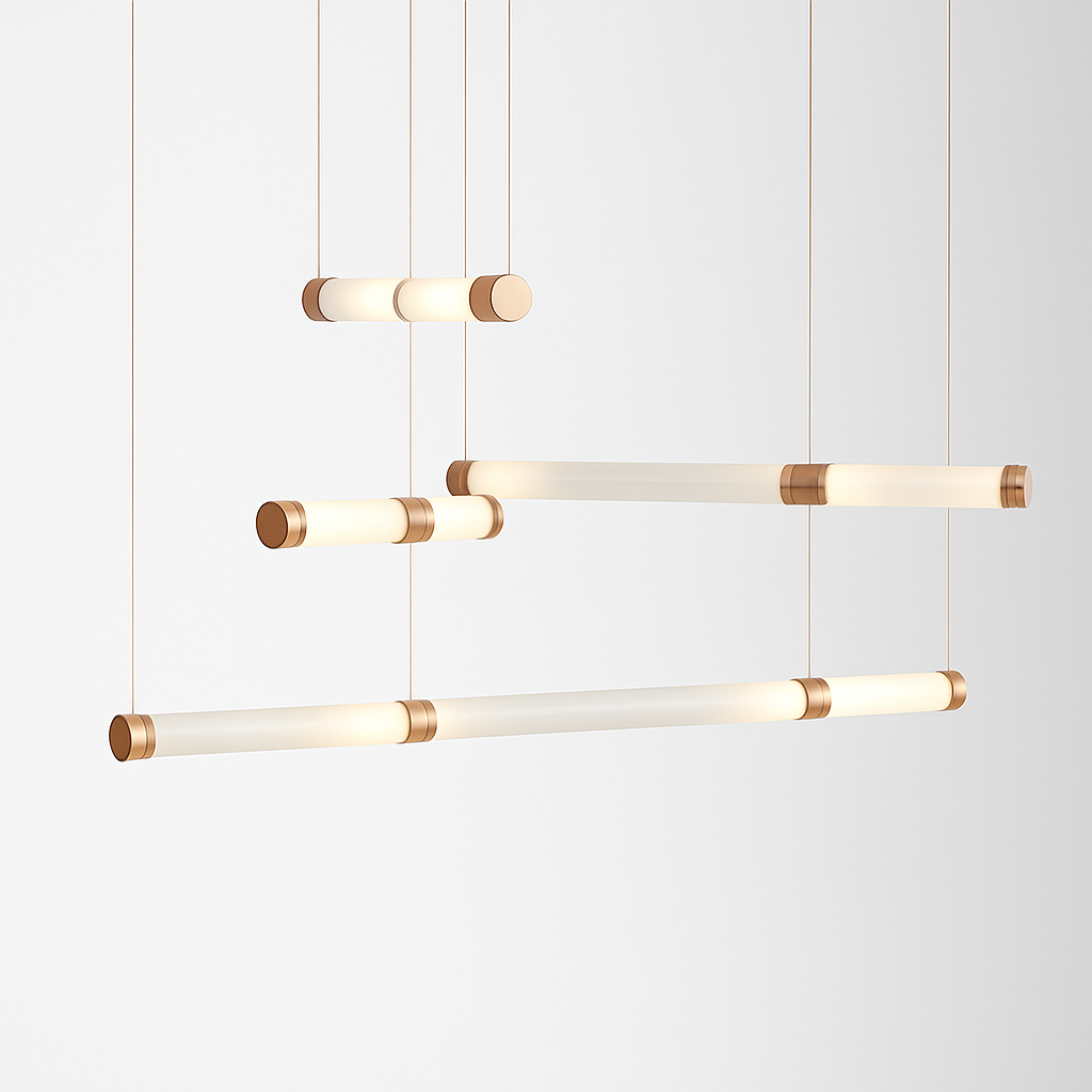 Suspension design à LED allongée en verre aux formes ovales Luxury - vue 10 sur 13