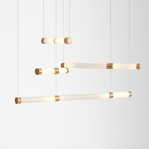 Suspension design à LED allongée en verre aux formes ovales Luxury - vue 11 sur 13