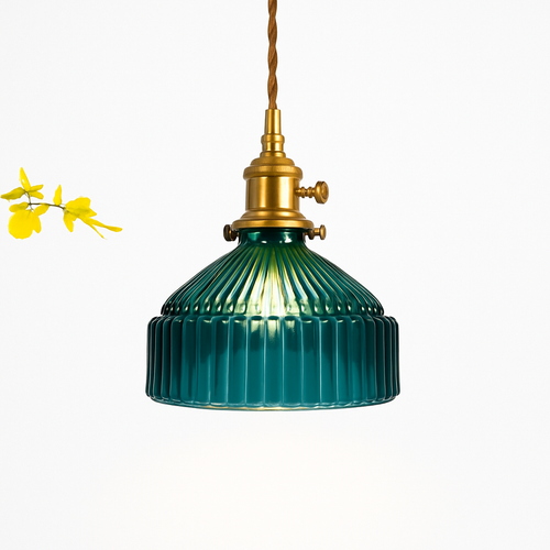 Suspension design à LED avec abat-jour en verre coloré Loft - vue 5 sur 6