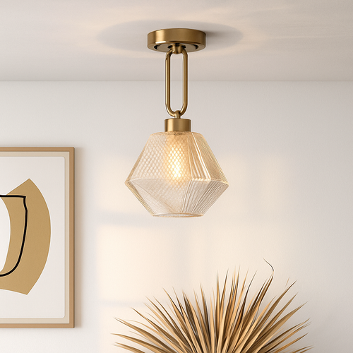 Suspension design à LED avec abat-jour en verre rétro Shadow - vue 3 sur 5