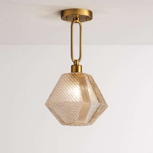 Suspension design à LED avec abat-jour en verre rétro Shadow - vue 4 sur 5