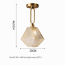 Suspension design à LED avec abat-jour en verre rétro Shadow