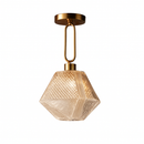 Suspension design à LED avec abat-jour en verre rétro Shadow