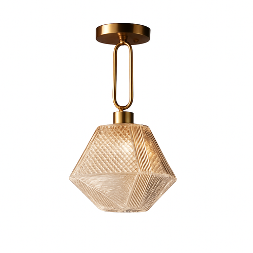 Suspension design à LED avec abat-jour en verre rétro Shadow - vue 6 sur 5