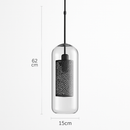 Suspension design LED avec abat-jour industriel et boule en verre Loft