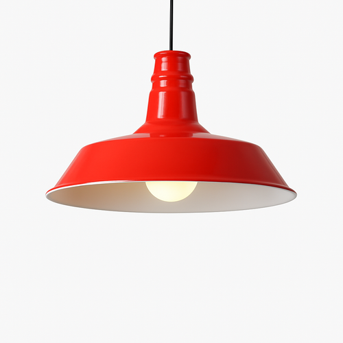 Suspension design LED avec abat-jour macaron coloré Loft - vue 2 sur 9