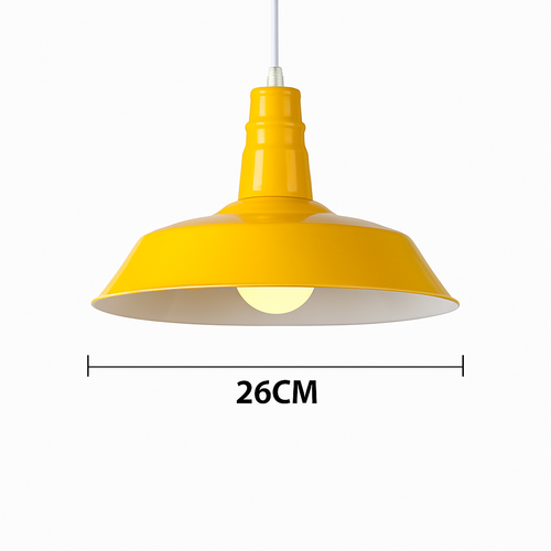 Suspension design LED avec abat-jour macaron coloré Loft - vue 9 sur 9