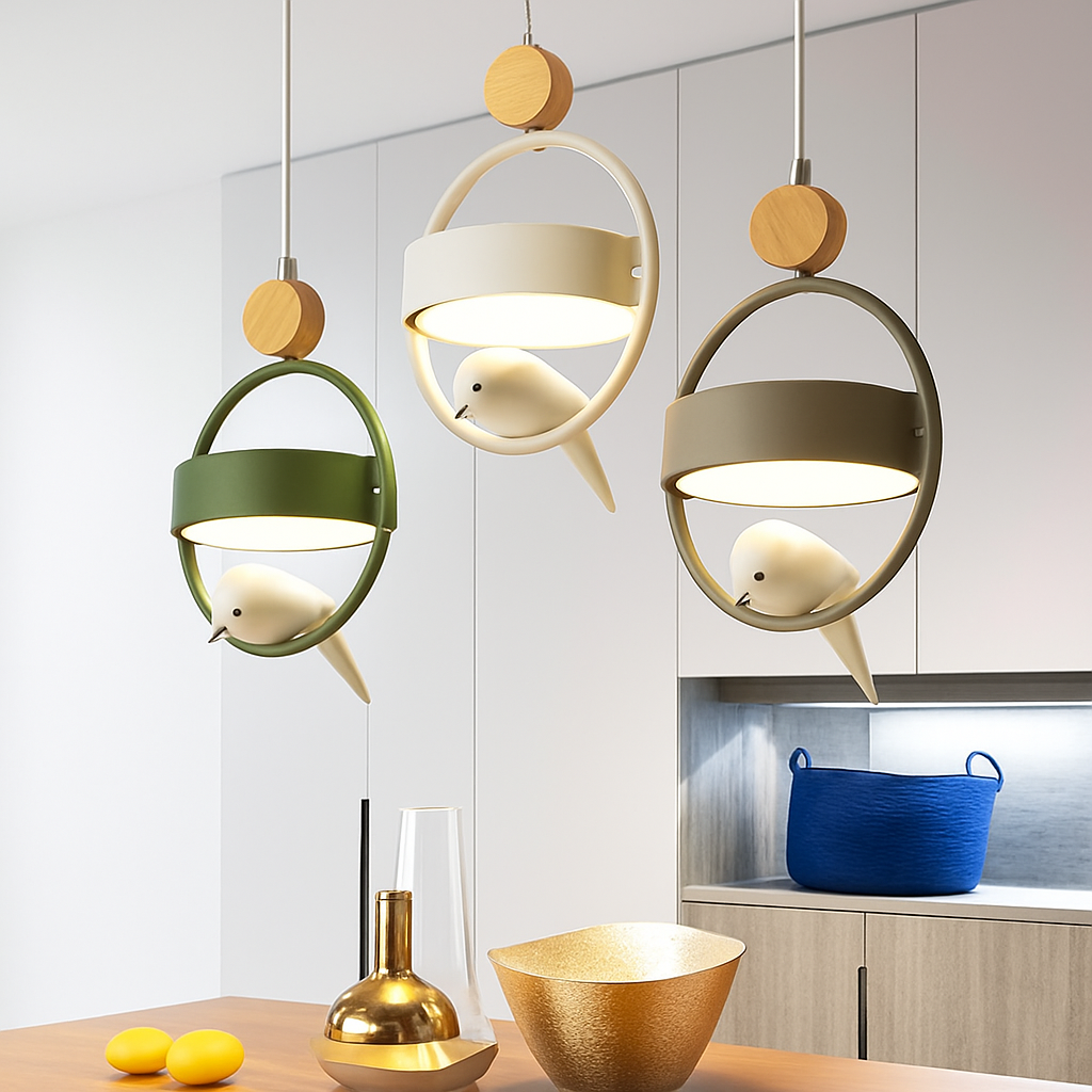 Suspension design LED avec petit oiseau suspendu Bessie - vue 5 sur 10