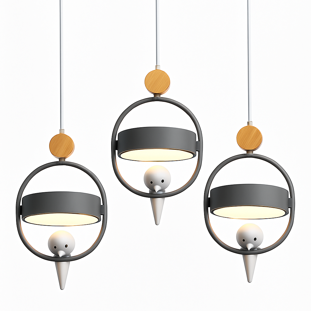 Suspension design LED avec petit oiseau suspendu Bessie - vue 6 sur 10