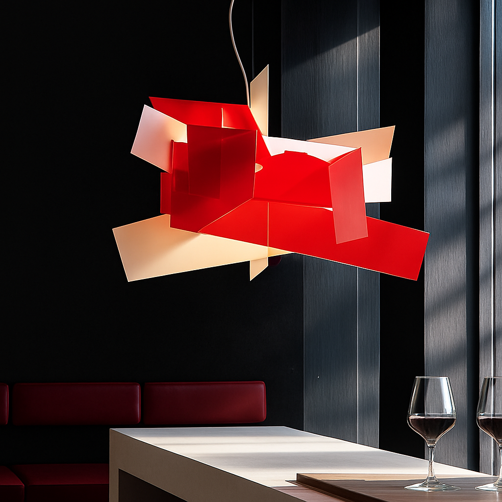 Suspension design LED avec plusieurs plaques colorées Italian Lofty - vue 5 sur 9