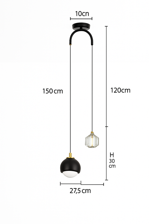 Suspension design LED à double sources lumineuses Thea - vue 10 sur 9