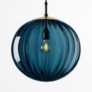 Suspension design à LED en boule de verre colorée