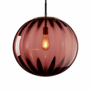 Suspension design à LED en boule de verre colorée
