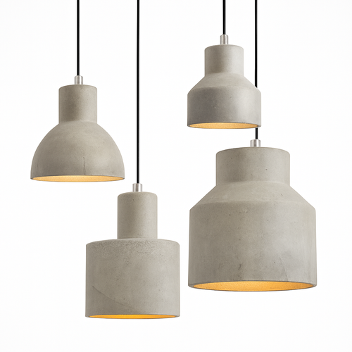 Suspension design LED en ciment (plusieurs formes) - vue 4 sur 11