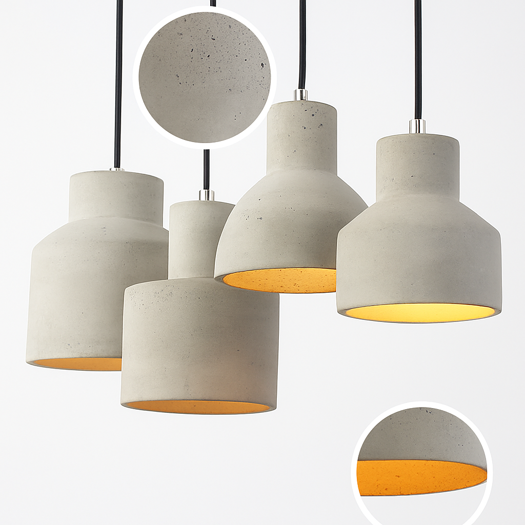 Suspension design LED en ciment (plusieurs formes) - vue 5 sur 11
