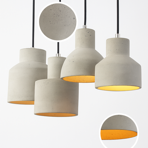 Suspension design LED en ciment (plusieurs formes) - vue 6 sur 11