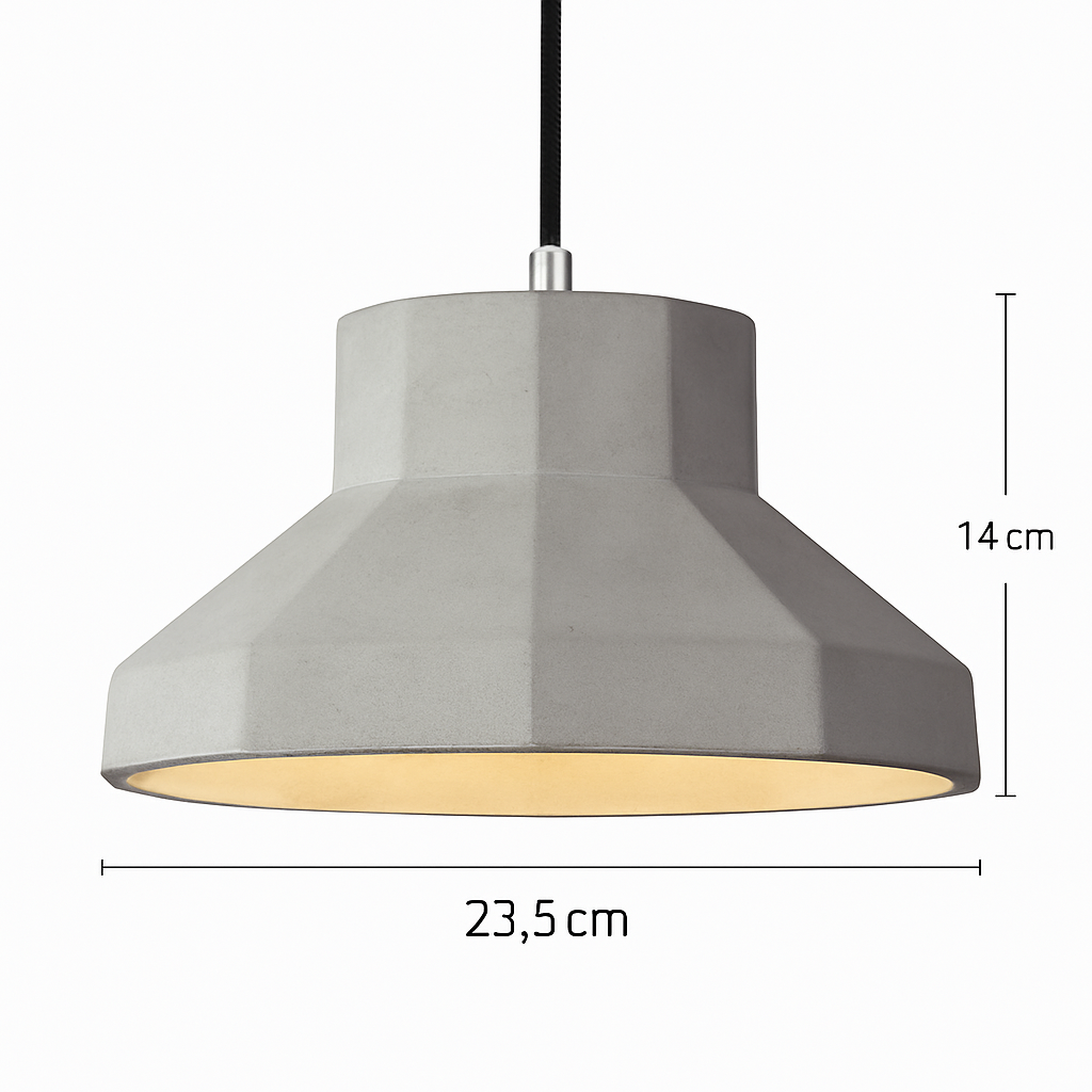 Suspension design LED en ciment (plusieurs formes) - vue 9 sur 11