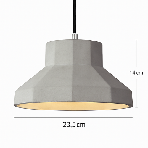 Suspension design LED en ciment (plusieurs formes) - vue 10 sur 11