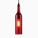 Suspension design à LED en forme de bouteille en verre de couleur