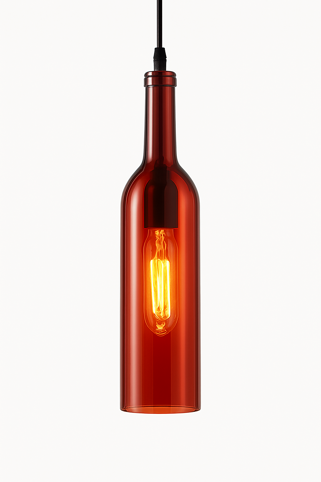 Suspension design à LED en forme de bouteille en verre de couleur - vue 8 sur 12