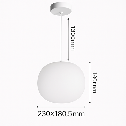 Suspension design LED en forme de bulle blanche Italian Design - vue 7 sur 7