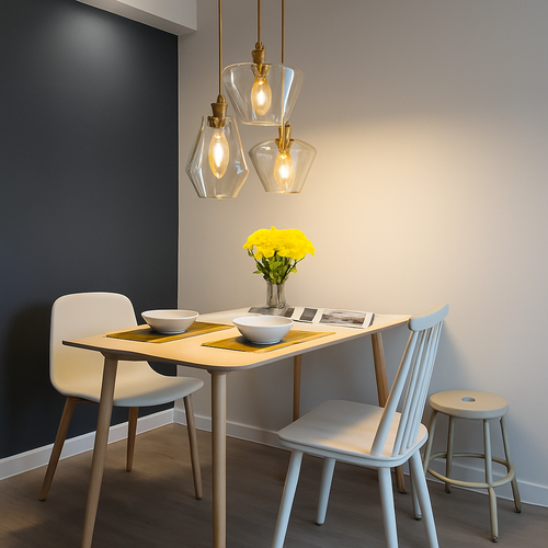 Suspension design à LED en métal et verre de plusieurs formes - vue 4 sur 13