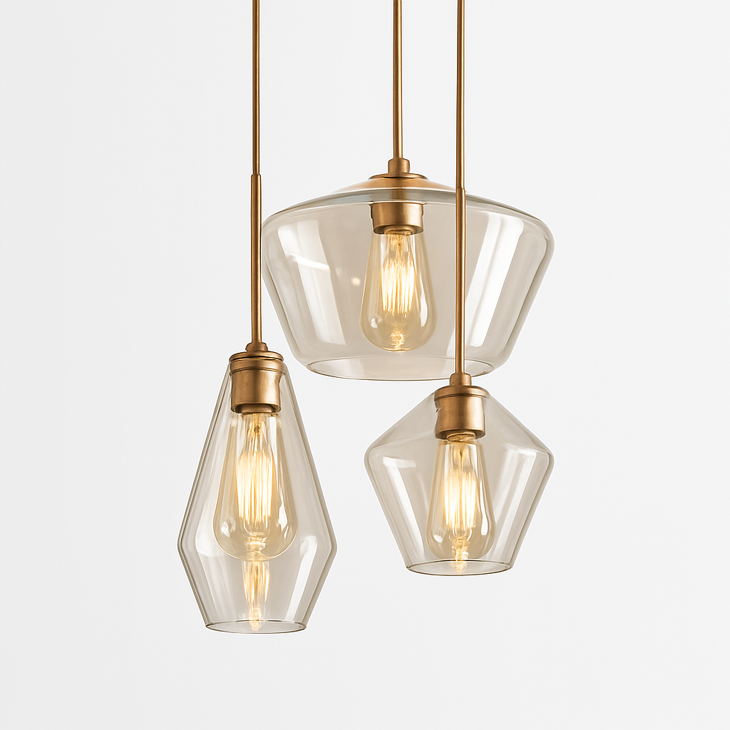 Suspension design à LED en métal et verre de plusieurs formes - vue 6 sur 13