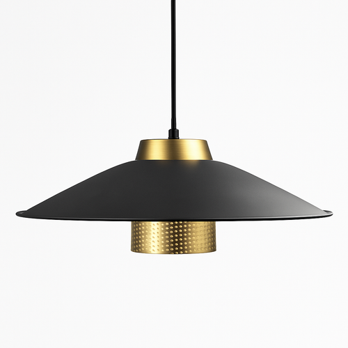 Suspension design LED en métal noir et doré Bar - vue 4 sur 7