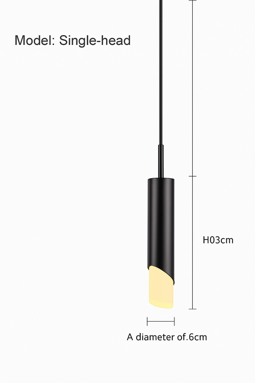 Suspension design à LED en métal style cylindre Loft - vue 5 sur 7