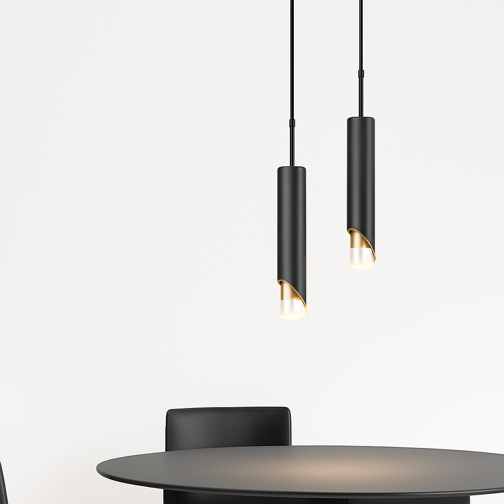 Suspension design à LED en métal style cylindre Loft - vue 5 sur 7