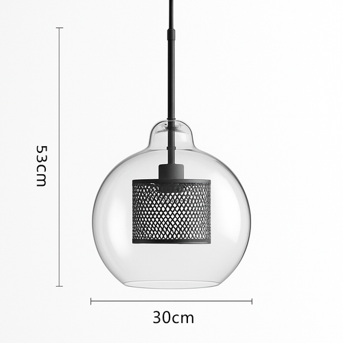 Suspension design LED en verre avec lampe doré - vue 16 sur 18