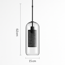 Suspension design LED en verre avec lampe doré