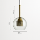 Suspension design LED en verre avec lampe doré