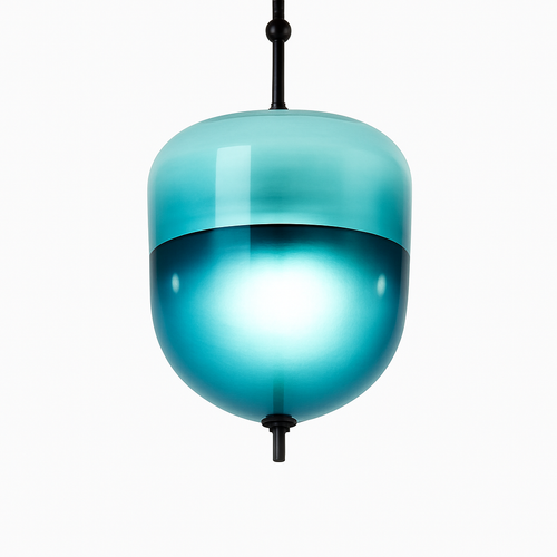 Suspension design LED en verre bleu de plusieurs formes - vue 2 sur 15